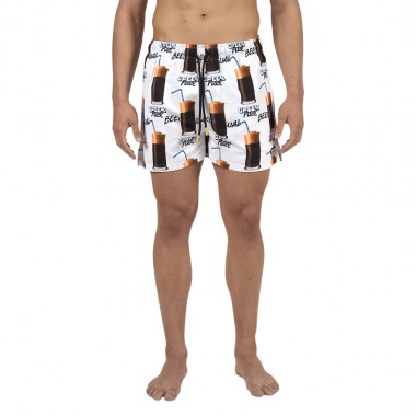 BEE UNUSUAL GREEK FUEL SWIM SHORTS WHITE