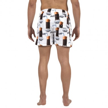 BEE UNUSUAL GREEK FUEL SWIM SHORTS WHITE