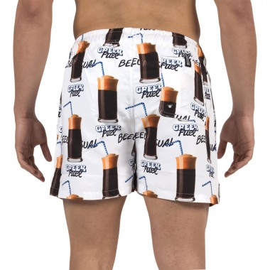 BEE UNUSUAL GREEK FUEL SWIM SHORTS WHITE