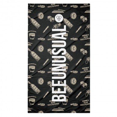 BEE UNUSUAL BAD DESICIONS BEACH TOWEL FRINGES 100X180 MULTI