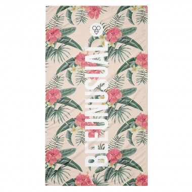 BEE UNUSUAL PALM BLISS BEACH TOWEL FRINGES 100X180 MULTICOLOR