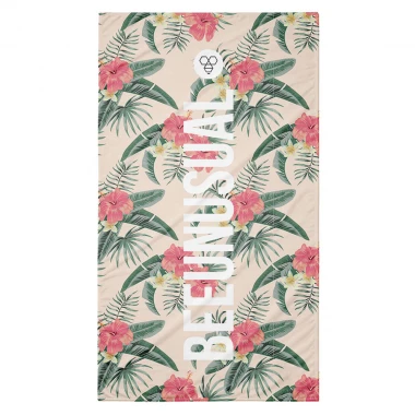 BEE UNUSUAL PALM BLISS BEACH TOWEL FRINGES 100X180 MULTICOLOR