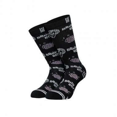 BEE UNUSUAL BRAIN ROT SOCKS BLACK