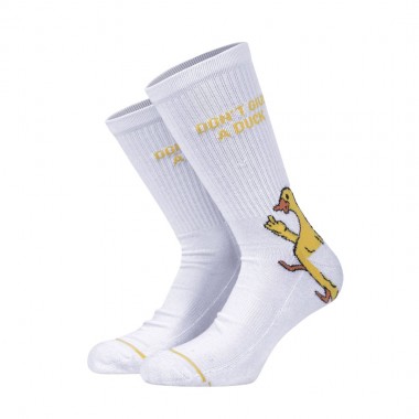 BEE UNUSUAL DONT GIVE A DUCK PREMIUM SOCKS WHITE