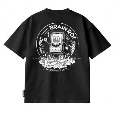 BEE UNUSUAL BRAIN ROT RELAXED T-SHIRT BLACK