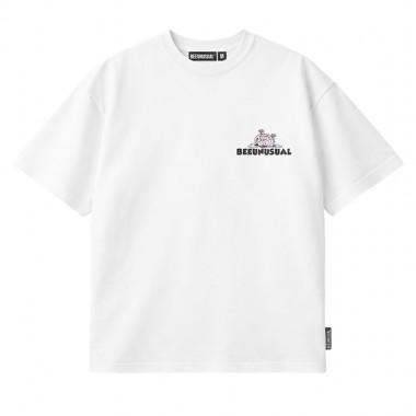 BEE UNUSUAL BRAIN ROT RELAXED T-SHIRT WHITE