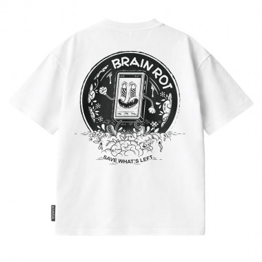 BEE UNUSUAL BRAIN ROT RELAXED T-SHIRT WHITE
