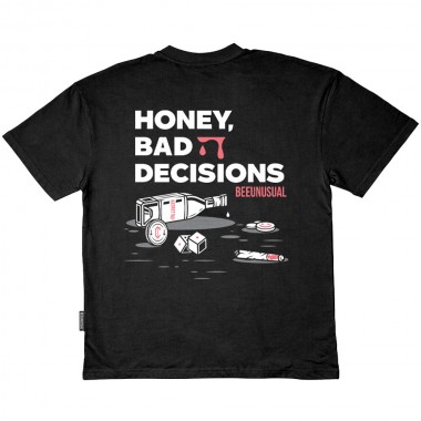 BEE UNUSUAL BAD DECISIONS OVERSIZED T-SHIRT BLACK