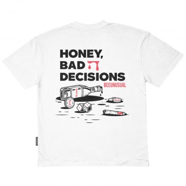 BEE UNUSUAL BAD DECISIONS OVERSIZED T-SHIRT WHITE