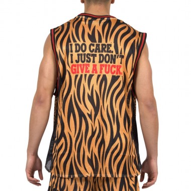 BEE UNUSUAL O.G. I DO CARE JERSEY TANK ANIMAL PRINT