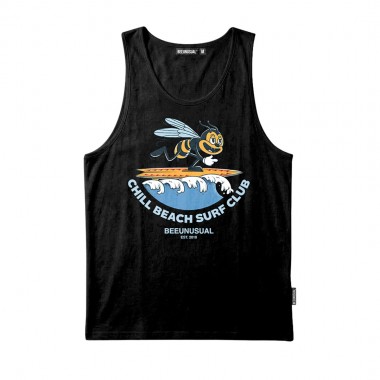 BEE UNUSUAL CHILL BEACH SURF CLUB TANK TOP BLACK