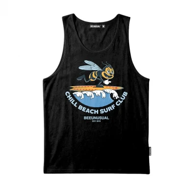 BEE UNUSUAL CHILL BEACH SURF CLUB TANK TOP BLACK