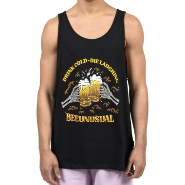 BEE UNUSUAL DRINK COLD-DIE LAUGHING TANK TOP BLACK
