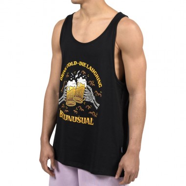 BEE UNUSUAL DRINK COLD-DIE LAUGHING TANK TOP BLACK