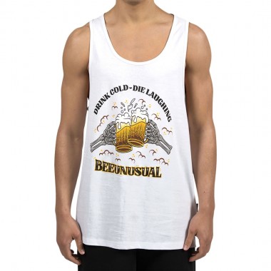 BEE UNUSUAL DRINK COLD-DIE LAUGHING TANK TOP WHITE