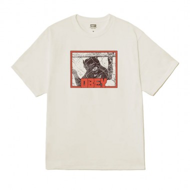 OBEY BEWARE TEE VINTAGE WHITE
