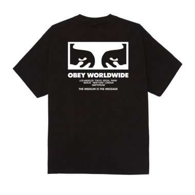 OBEY THE MEDIUM IS THE MESSAGE TEE BLACK