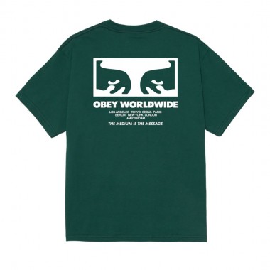 OBEY THE MEDIUM IS THE MESSAGE TEE RAINFOREST
