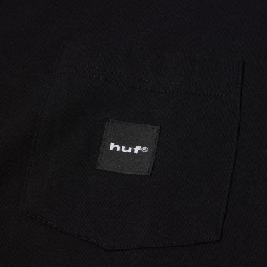 HUF BOX LOGO POCKET TEE BLACK/BLACK
