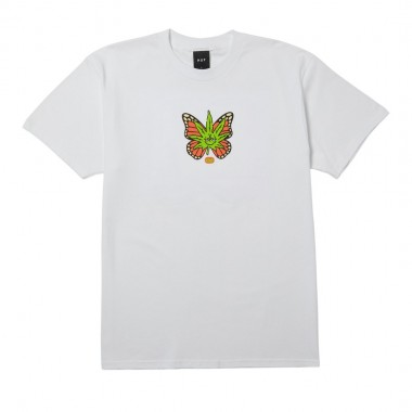 HUF GREEN BUDDERFLY TEE WHITE