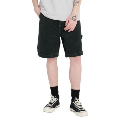 ELEMENT BIG CARPENTER DENIM SHORTS BLACK GREEN TINT