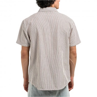 RVCA DAYSHIFT STRIPE II SHIRT NATURAL