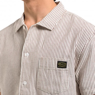 RVCA DAYSHIFT STRIPE II SHIRT NATURAL
