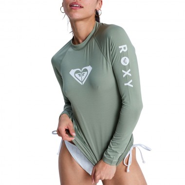 ROXY WHOLE HEARTED W LS RASH VEST OIL GREEN