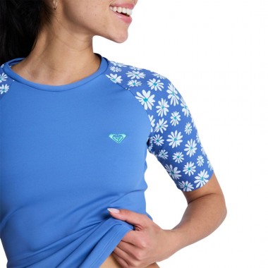 ROXY THE CLASSIC LYCRA W SS RASH VEST DUTCH BLUE FLOWER SOUL SML