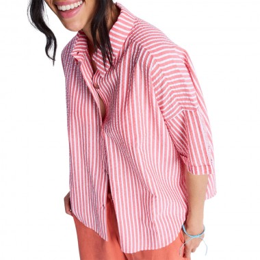 ROXY BEACHY NOSTALGIA STRIPE W SHIRT HIBISCUS SUNRISE STRIPE