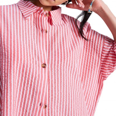 ROXY BEACHY NOSTALGIA STRIPE W SHIRT HIBISCUS SUNRISE STRIPE
