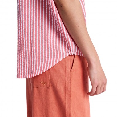 ROXY BEACHY NOSTALGIA STRIPE W SHIRT HIBISCUS SUNRISE STRIPE