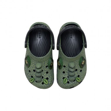 CROCS CLASSIC IAM SCARY DINO TOD CLOGS BLACK