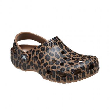 CROCS CLASSIC ANIMAL CLOGS SEPIA/LEOPARD