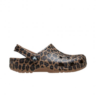 CROCS CLASSIC ANIMAL CLOGS SEPIA/LEOPARD