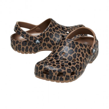 CROCS CLASSIC ANIMAL CLOGS SEPIA/LEOPARD