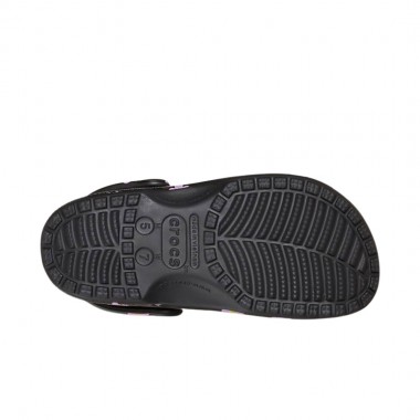CROCS CLASSIC FLOWER CLOGS BLACK