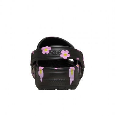 CROCS CLASSIC FLOWER CLOGS BLACK