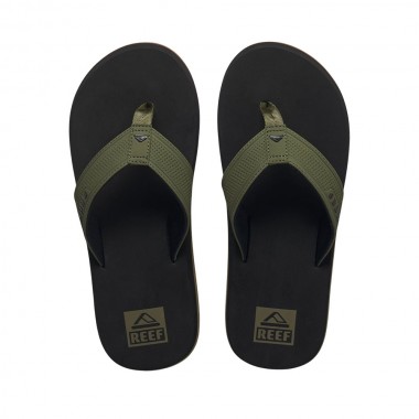 REEF THE LAYBACK FLIP FLOPS BLACK/OLIVE