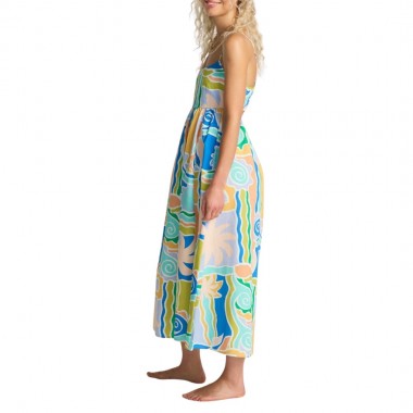 BILLABONG ISLAND LIFE MIDI DRESS BLUE MULTI