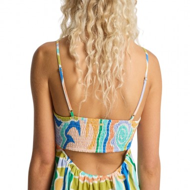 BILLABONG ISLAND LIFE MIDI DRESS BLUE MULTI