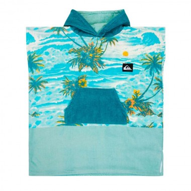 QUIKSILVER Y HOODIE TOWEL AQUA SUNDOWN