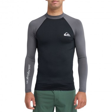 QUIKSILVER EVERYDAY UPF50 LS SURF T-SHIRT BLACK/BLACK