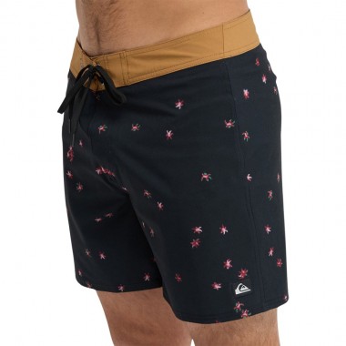 QUIKSILVER SURFSILK KAIMANA PRNT BOARDSHORTS 16 BLK FLN BLOSSOM