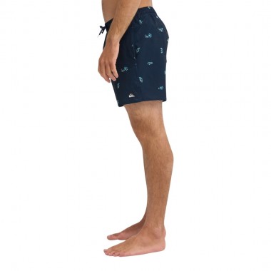 QUIKSILVER STRETCH PRINTED VOLLEY SWIM SHORTS 16 DARK NAVY CHK