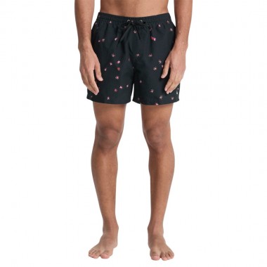 QUIKSILVER EVERYDAY PRINTED VOLLEY SWIM SHORTS 15 BLK FALLEN BL
