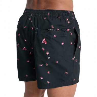 QUIKSILVER EVERYDAY PRINTED VOLLEY SWIM SHORTS 15 BLK FALLEN BL
