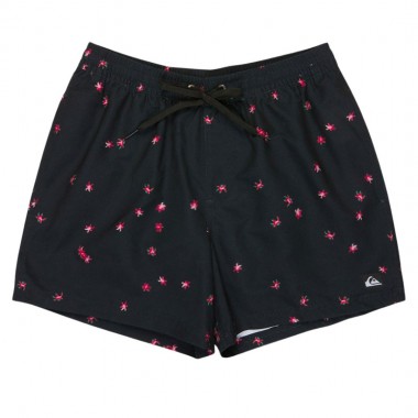QUIKSILVER EVERYDAY PRINTED VOLLEY SWIM SHORTS 15 BLK FALLEN BL