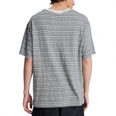 QUIKSILVER OKANO JACQUARD T-SHIRT BONE WHT HORIZONS HORIZONTAL