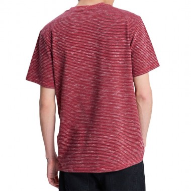 QUIKSILVER LOPAZ STRIPED POCKET T-SHIRT BURNT RUSSET STRIPE